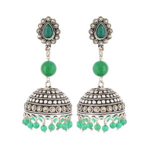 YUBI Multicolour Silver Jhumki for Women (YUBI 0005 E)