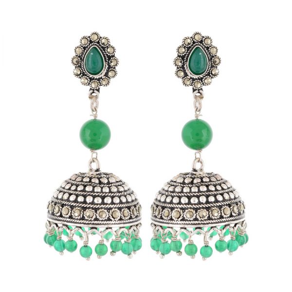 YUBI Multicolour Silver Jhumki for Women (YUBI 0005 E)