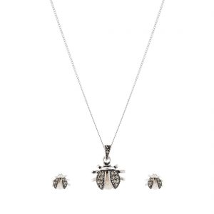 YUBI Multicolour Silver Pendant & Earrings Set for Women (YUBI 0011 PS)