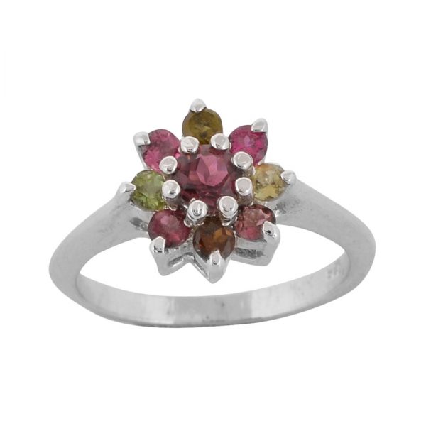 YUBI Multicolour Silver Ring for Women (YUBI 0015 R)