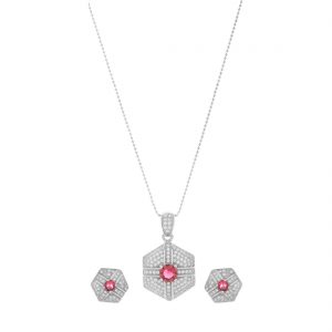 YUBI Silver Pendant & Earrings Set for Women (YUBI 0045 PS)