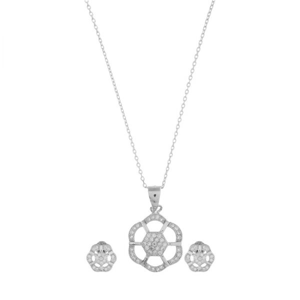 YUBI Silver Pendant & Earrings Set for Women (YUBI 0046 PS)
