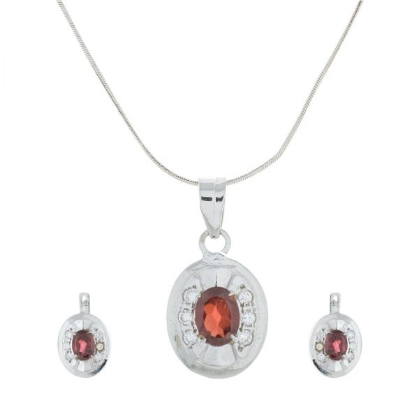 YUBI Silver Pendant & Earrings Set for Women (YUBI 0049 PS)