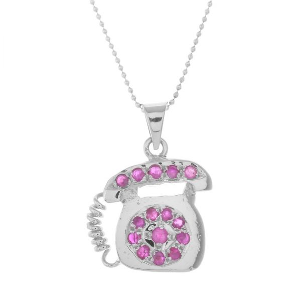 YUBI Silver & Purple Silver Pendant for Women (YUBI 0056 P)