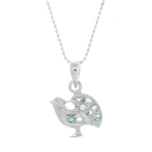 YUBI Silver & Green Silver Pendant for Women (YUBI 0057 P)