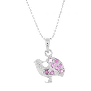 YUBI Silver & Purple Silver Pendant for Women (YUBI 0058 P)