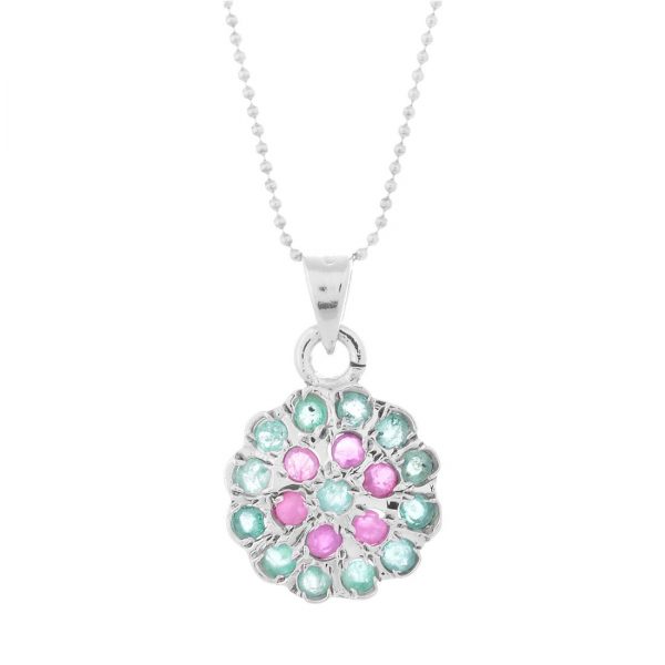 YUBI Multicolour Silver Pendant for Women (YUBI 0060 P)