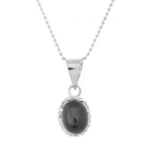 YUBI Silver & Black Silver Pendant for Women (YUBI 0065 P)