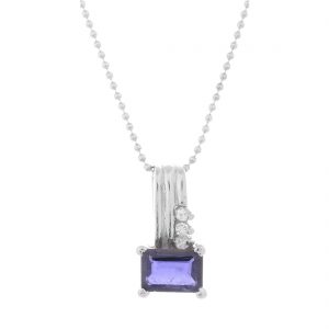 YUBI Silver & Violet Silver Pendant for Women (YUBI 0066 P)