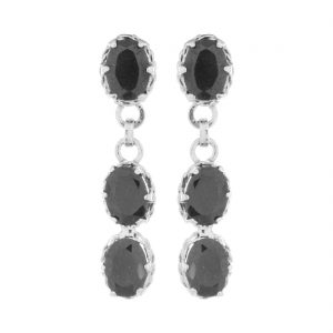 YUBI Silver & Black Silver Dangle & Drop Earrings for Women (YUBI 0073 E)