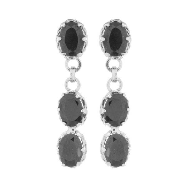 YUBI Silver & Black Silver Dangle & Drop Earrings for Women (YUBI 0073 E)
