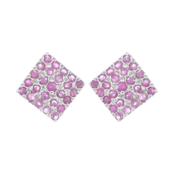 YUBI Silver & Purple Silver Studs for Women (YUBI 0075 E)