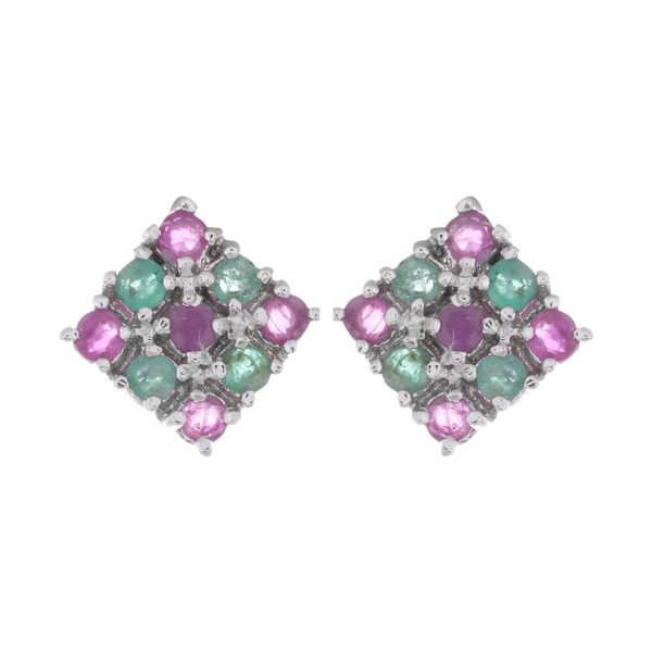 YUBI Multicolour Silver Studs for Women (YUBI 0077 E)