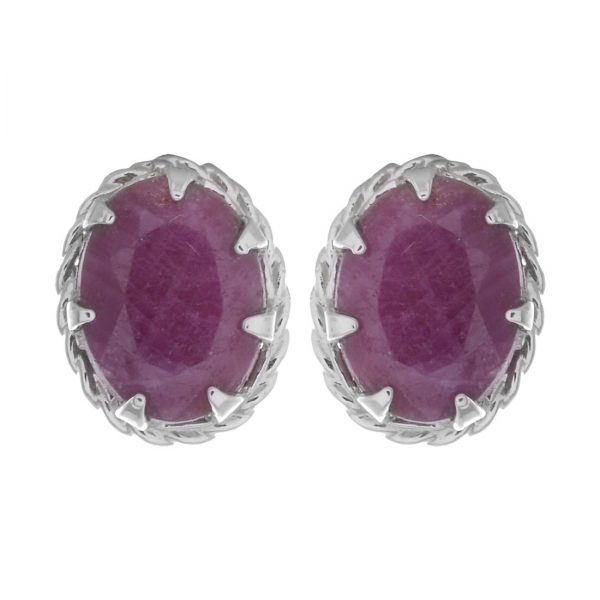 YUBI Silver & Purple Silver Studs for Women (YUBI 0078 E)