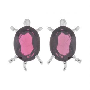 YUBI Silver & Purple Silver Studs for Women (YUBI 0080 E)