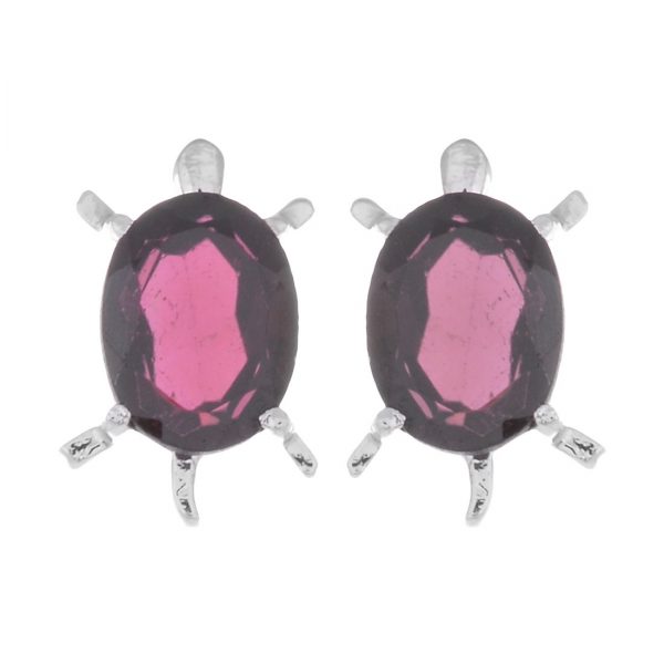 YUBI Silver & Purple Silver Studs for Women (YUBI 0080 E)