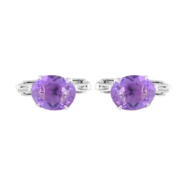 YUBI Silver & Purple Silver Studs for Women (YUBI 0083 CF)
