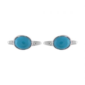 YUBI Silver & Blue Silver Studs for Women (YUBI 0084 CF)