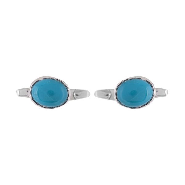 YUBI Silver & Blue Silver Studs for Women (YUBI 0084 CF)