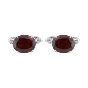 YUBI Silver & Dark Red Silver Studs for Women (YUBI 0085 R)