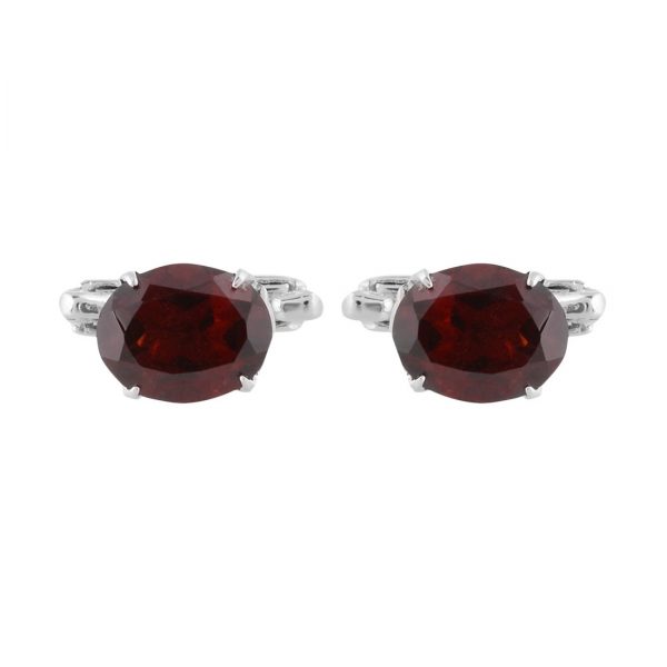 YUBI Silver & Dark Red Silver Studs for Women (YUBI 0085 R)