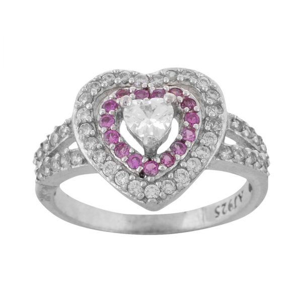 YUBI Silver & Purple Silver Ring for Women (YUBI 0091 R)