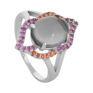 YUBI Multicolour Silver Ring for Women (YUBI 0093 R)