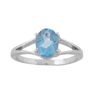 YUBI Silver & Blue Silver Ring (YUBI 0098 R)