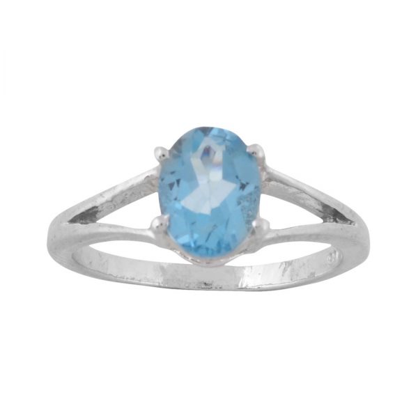 YUBI Silver & Blue Silver Ring (YUBI 0098 R)