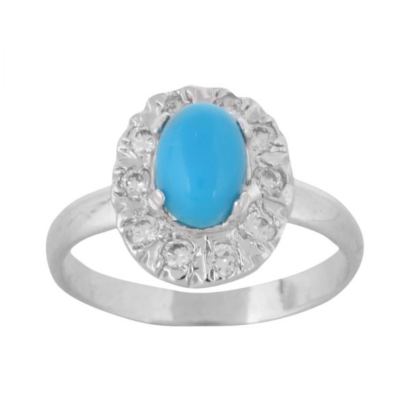 YUBI Silver & Blue Silver Ring for Women (YUBI 0099 R)